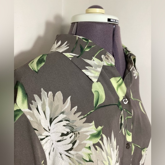 Floral Romantic Blouse Classy Office Elegant - Picture 7 of 16